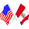 Flag USA and flag Peru