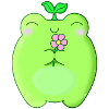 Sød frø kawaii med blomst