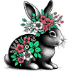 Rabbit with Flowers