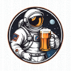 Astronaut with beer in space