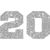 Number 20 Silver Glitter - 20th Anniversary