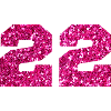 Number 22 Pink Glitter - 22nd Birthday