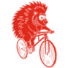 hérisson rouge à vélo