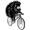 hérisson noir à vélo