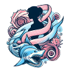Mermaid Shark Cute Kawaii