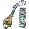 Carte à l’aquarelle Norvège
