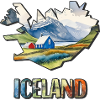 Carte à l’aquarelle Islande