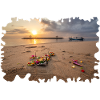 Sunrise offerings on Bali beach