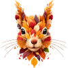 Squirrel, designed from different leaves