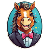 Cheval élégant en costume