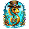 Hippocampe steampunk mignon