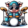Pig Drums Drummer Music Band