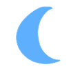 Moon Shape Planet Symbol Blue