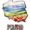 Carte à l’aquarelle Pologne
