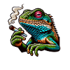 Smoking Cannabis Lizard