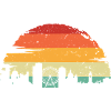 Sunset City Skyline Silhouette