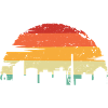 Sunset Skyline Retro Gradient