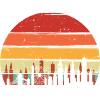 Retro Sunset City Skyline