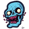 abstract blue skull