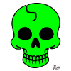 Lime green skull