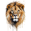 Lion majestueux aquarelle