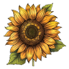 Sonnenblume auf Blättern