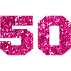 Number 50 Pink Glitter - 50th Anniversary