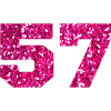 Numéro 57 paillettes rose - 57e anniversaire