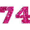 74 paillettes rose - 74 anniversaire