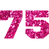 75 Pink Glitter - 75th Birthday