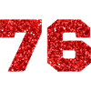 76 Red Glitter - 76th Anniversary