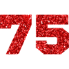 75 Red Glitter - 75th Anniversary