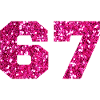 Nummer 67 rosa glitter - 67-årsdag