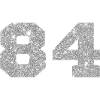Number 84 Silver Glitter - 84th Anniversary