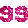 Number 99 Pink Glitter - 99th Birthday