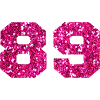 Number 89 Pink Glitter - 89th Birthday