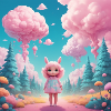 Girl in Cotton Candy Forest