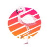 Flamingo Sunset Retro Funny Quote