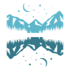 Moonlit Mountain Reflection