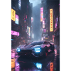 Cyberpunk Futuristic Car
