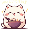 Cat eating Ramen