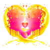 Heart behind flames