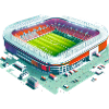 Buntes Fußballstadion