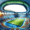 Wahnsinn buntes Fußballstadion