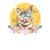 Australian Cattle Dog Wild Flowers