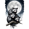 opossum illuminated by the moon.