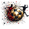 dynamic soccer players playing soccer
