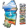 Akvarell kart over Sardinia