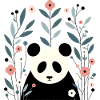 Panda en fleurs