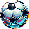 Bunt schimmernder Fußball mit Lichtreflexe